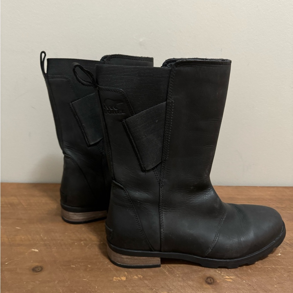 Sorel Black Leather Boots 8